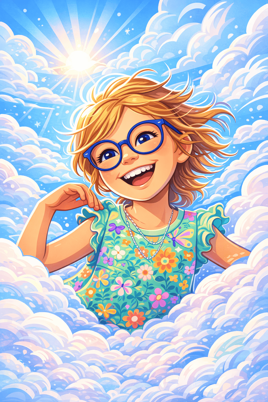 Illustratie voor De Vlucht Door De Wolken