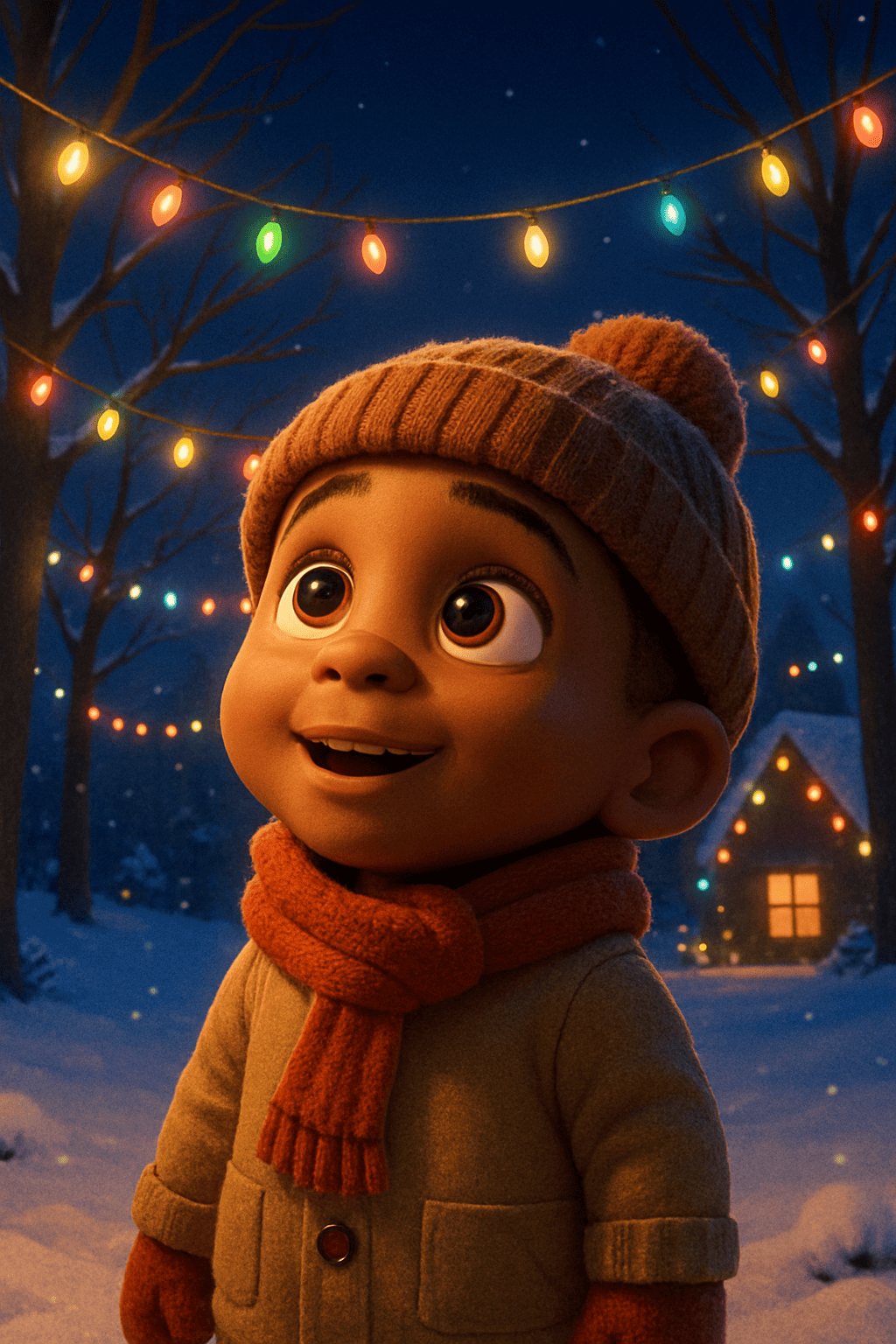 Kerstlicht in Donkere Nachten